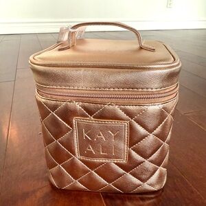 Kay Ali Quilted Gold Cosmetic Bag